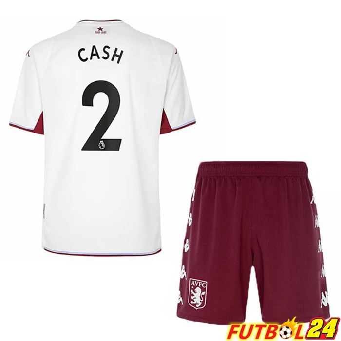 Camiseta Aston Villa (Cash 2) Niños Alternativo Blanca 2021/22