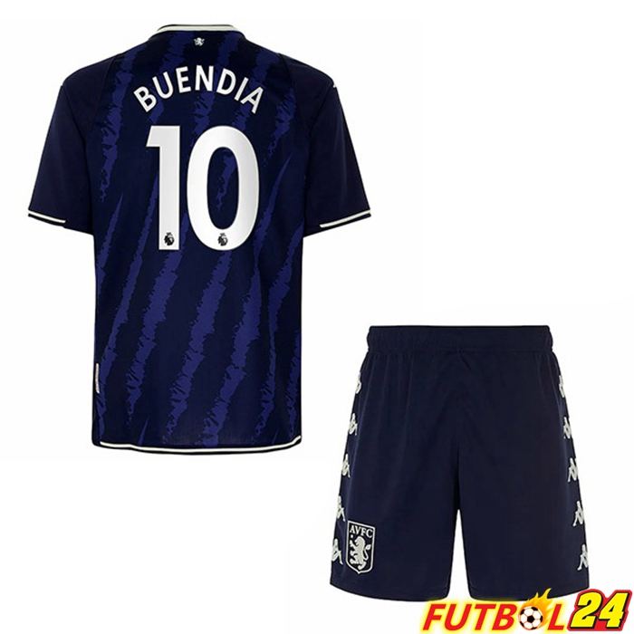 Camiseta Aston Villa (Buendia 10) Niños Tercero Azul 2021/22