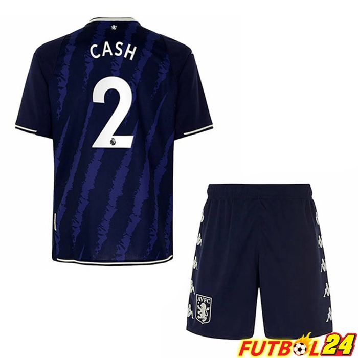 Camiseta Aston Villa (Cash 2) Niños Tercero Azul 2021/22