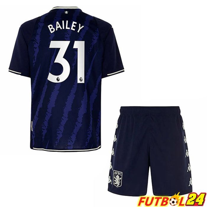 Camiseta Aston Villa (Bailey 31) Niños Tercero Azul 2021/22