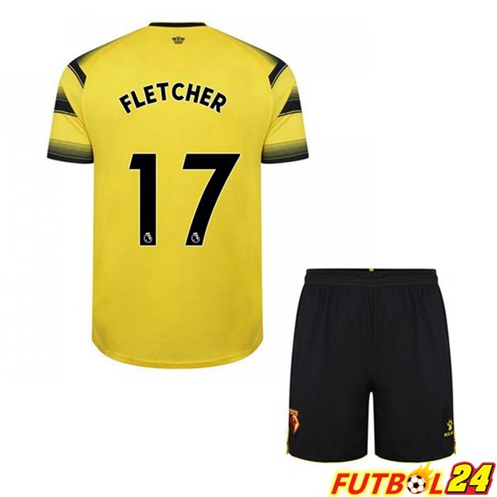 Camiseta Watford FC (FLETCHER 17) Niños Titular Amarillo/Negro 2021/22