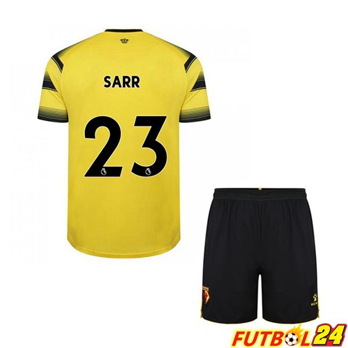 Camiseta Watford FC (SARR 23) Niños Titular Amarillo/Negro 2021/22