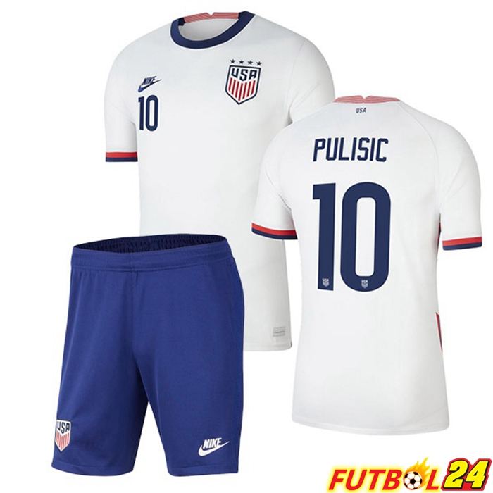 Camisetas Seleccion Estados Unidos (PULISIC 10) Niños Titular 2020/2021