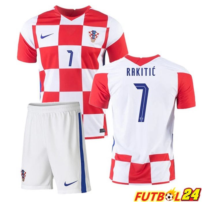 Camisetas Seleccion Croacia (RAKITIĆ 7) Niños Titular 2020/2021