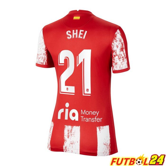 Camiseta Atletico Madrid (CARRASCO 21) Mujer Titular Rojo/Blanca 2021/2022
