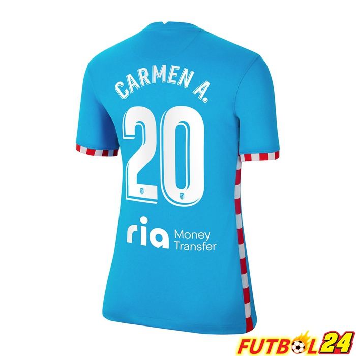 Camiseta Atletico Madrid (CARMEN A. 20) Mujer Tercero Azul 2021/2022