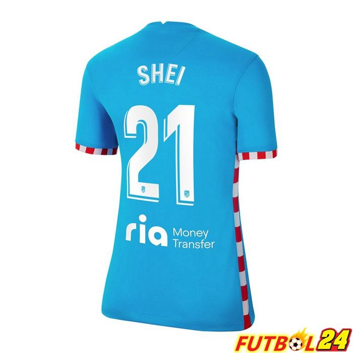 Camiseta Atletico Madrid (CARRASCO 21) Mujer Tercero Azul 2021/2022