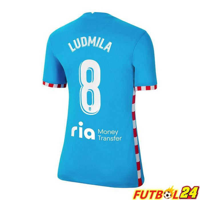 Camiseta Atletico Madrid (GRIEZMANN 8) Mujer Tercero Azul 2021/2022