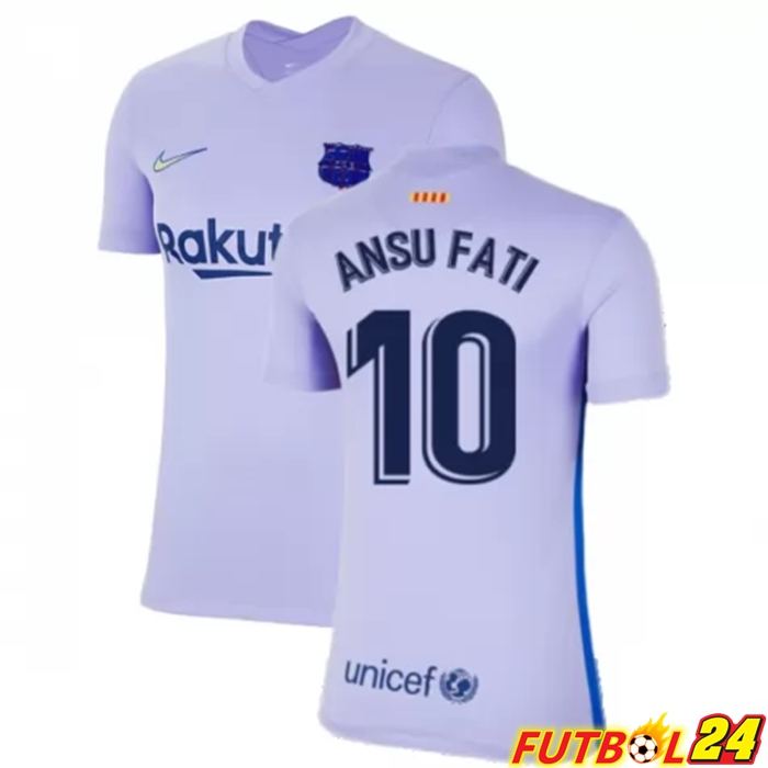 Camiseta FC Barcelona (ANSU FATI 10) Mujer Alternativo Violeta 2021/2022