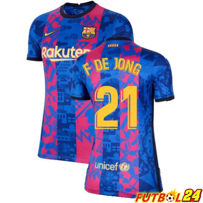 Camiseta FC Barcelona (F. De Jong 21) Mujer Tercero 2021/2022