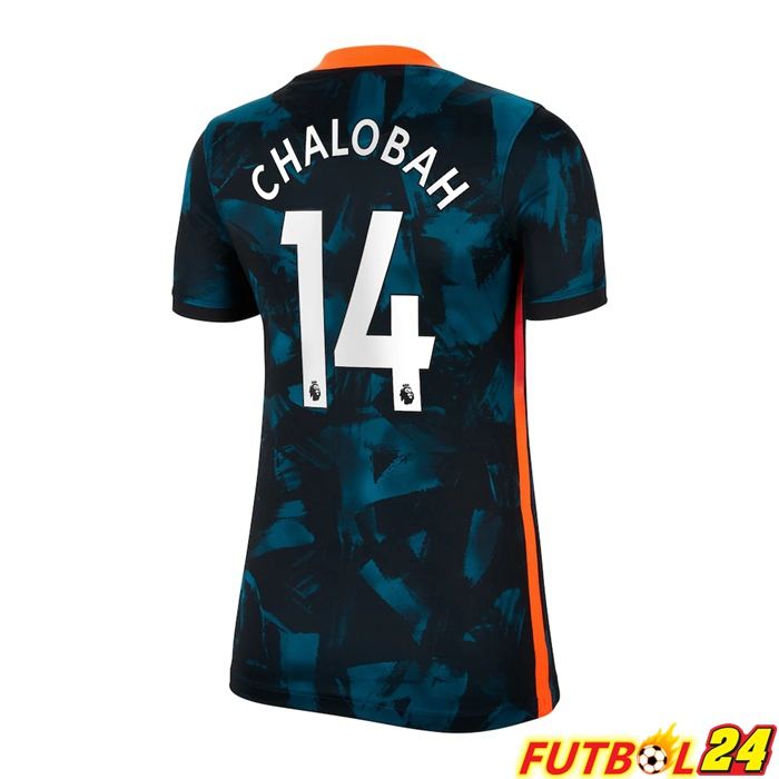 Camiseta Chelsea (Chalobah 14) Mujer Tercero Verde/Negro 2021/2022