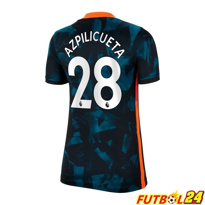 Camiseta Chelsea (AZPILICUETA 28) Mujer Tercero Verde/Negro 2021/2022
