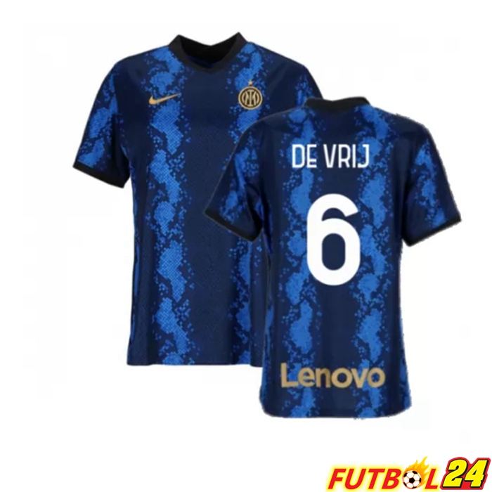 Camiseta Inter Milan（DE VRIJ 6）Mujer Titular Azul 2021/2022