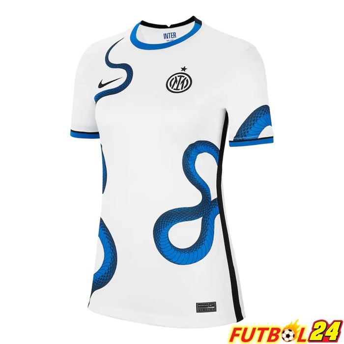 Camiseta Futbol Inter Milan Mujer Alternativo Blanca 2021/2022