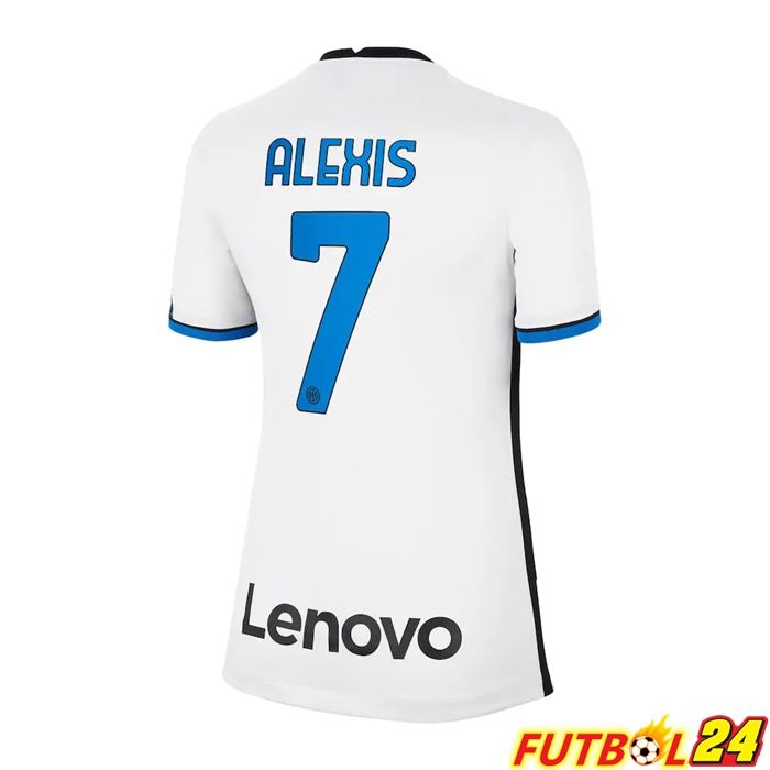 Camiseta Inter Milan（ALEXIS 7）Mujer Alternativo Blanca 2021/2022