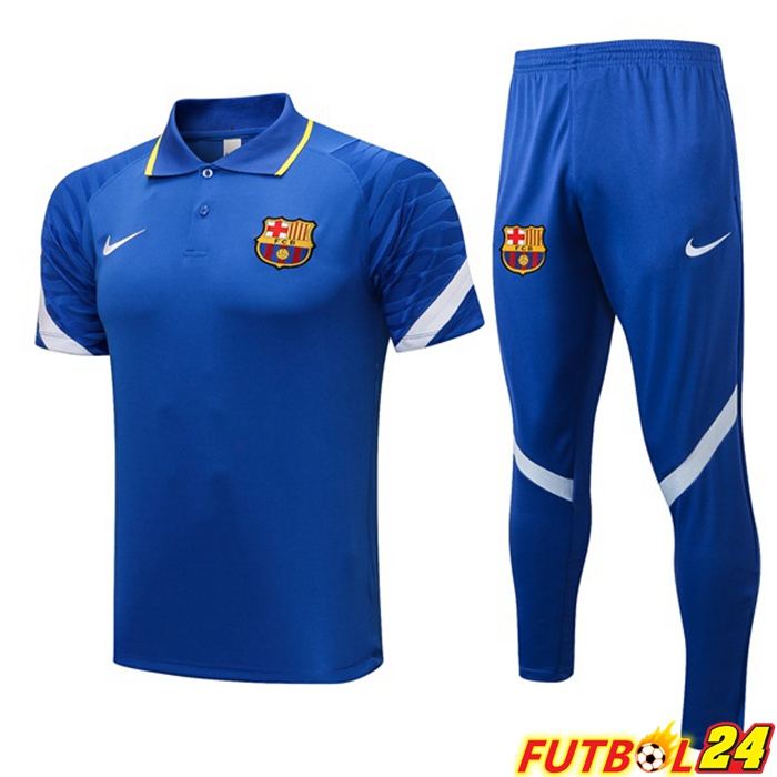 Camiseta Polo FC Barcelona + Pantalones Azul 2021/2022