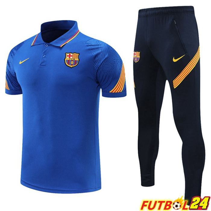 Camiseta Polo FC Barcelona + Pantalones Azul 2021/2022