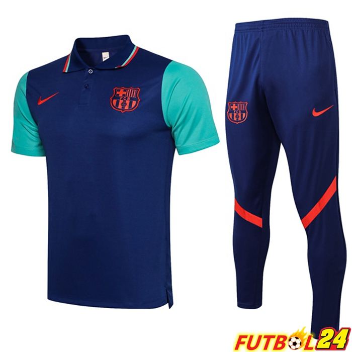 Camiseta Polo FC Barcelona + Pantalones Azul 2021/2022