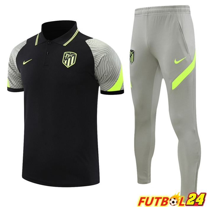 Camiseta Polo Atletico Madrid + Pantalones Negro Gris 2021/2022