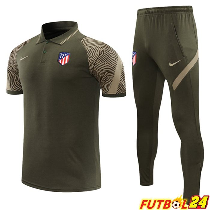 Camiseta Polo Atletico Madrid + Pantalones Verde Fonce 2021/2022