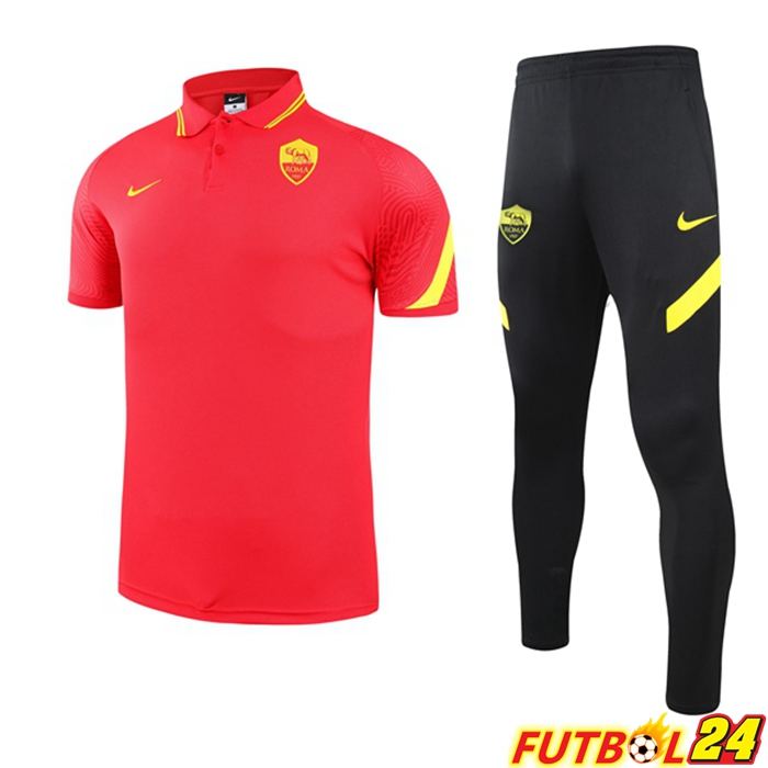 Camiseta Polo AS Roma + Pantalones Rojo 2021/2022