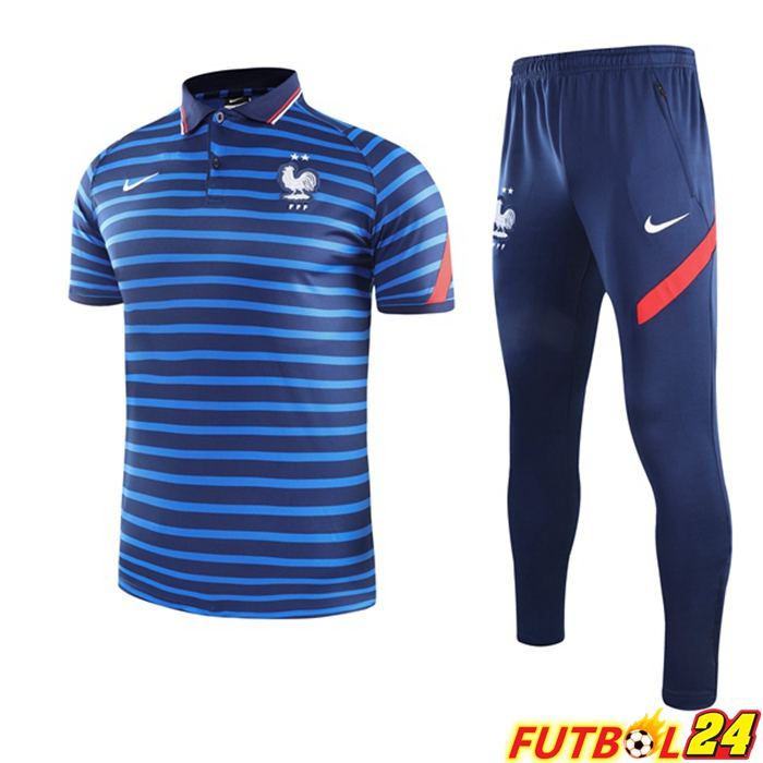 Camiseta Polo Francia + Pantalones Azul 2021/2022