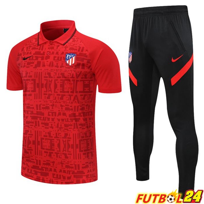 Camiseta Polo Atletico Madrid + Pantalones Rojo 2021/2022
