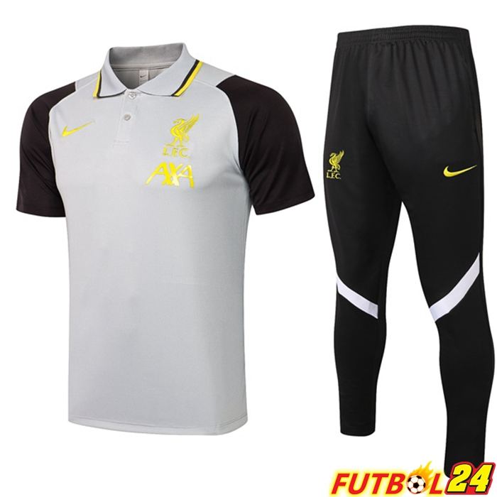 Camiseta Polo Liverpool + Pantalones Gris Negro 2021/2022