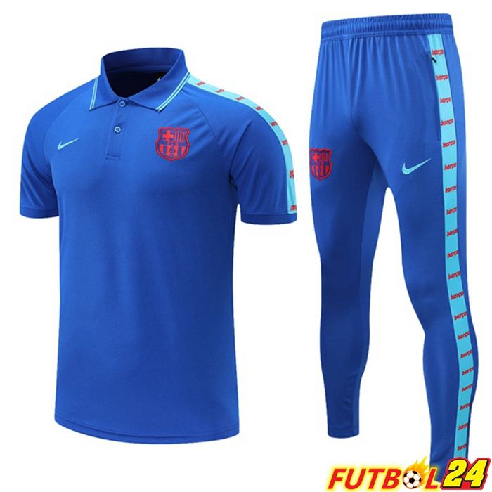 Camiseta Polo FC Barcelona + Pantalones Azul 2021/2022