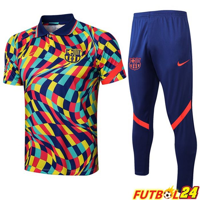 Camiseta Polo FC Barcelona + Pantalones Amarillo Azul 2021/2022
