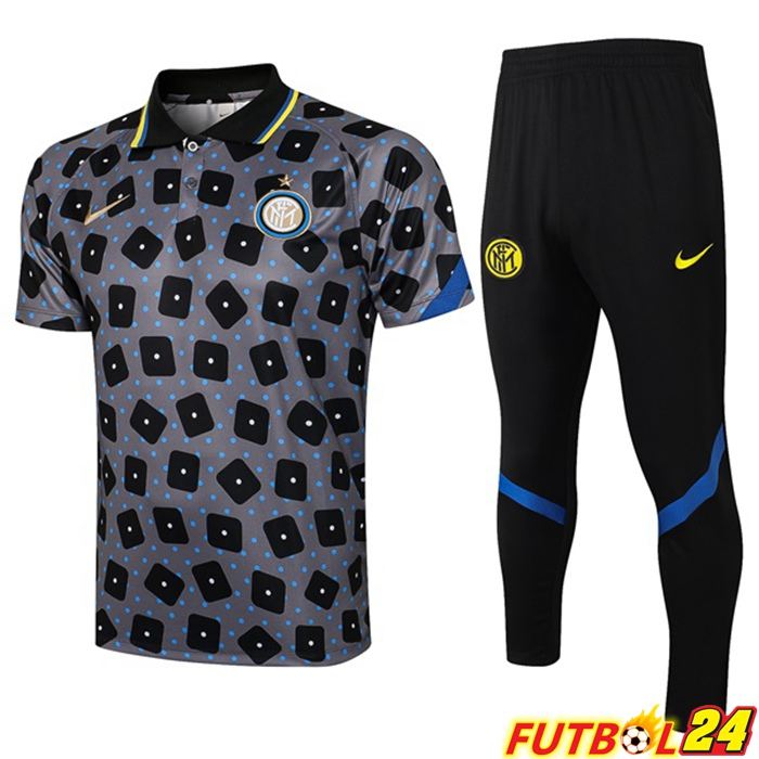 Camiseta Polo Inter Milan + Pantalones Gris Negro 2021/2022