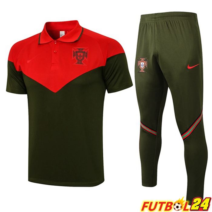 Camiseta Polo Portugal + Pantalones Rojo Verde 2021/2022