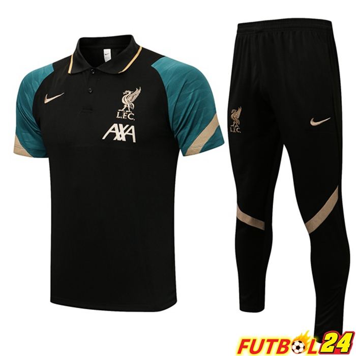 Camiseta Polo Liverpool + Pantalones Negro 2021/2022