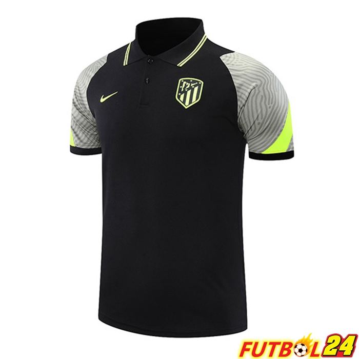 Camiseta Polo Atletico Madrid Negro Gris 2021/2022