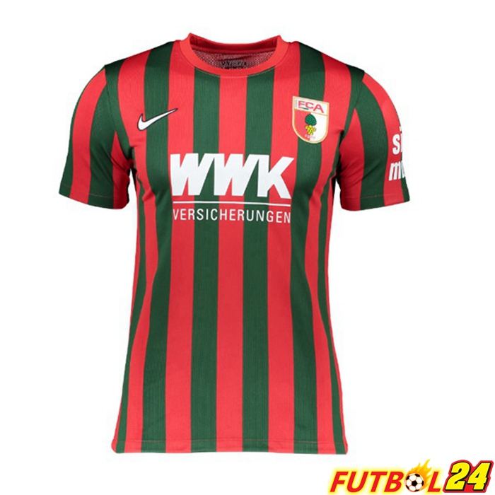 Camiseta FC Augsburg Titular Rojo/Verde 2021/22