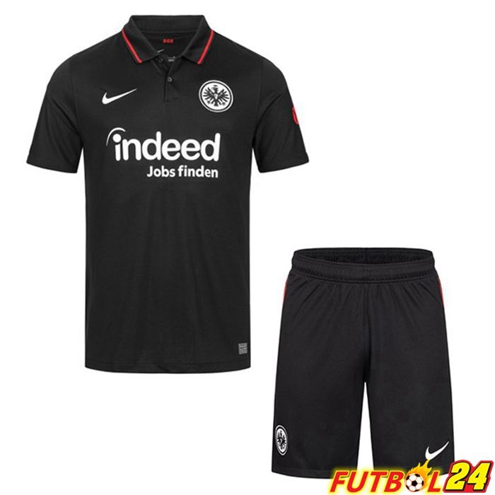Camiseta Eintracht Frankfurt Niños Titular Negro 2021/22
