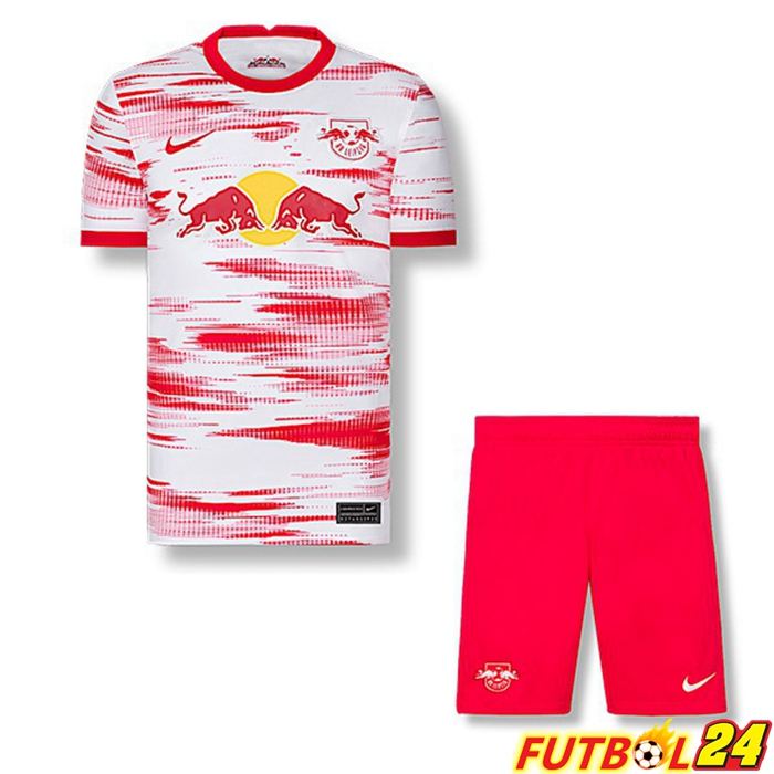 Camiseta RB Leipzig Niños Titular Rojo/Blanca 2021/22