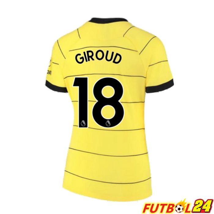 Camiseta Chelsea (GIROUD 18) Mujer Alternativo Amarillo 2021/2022