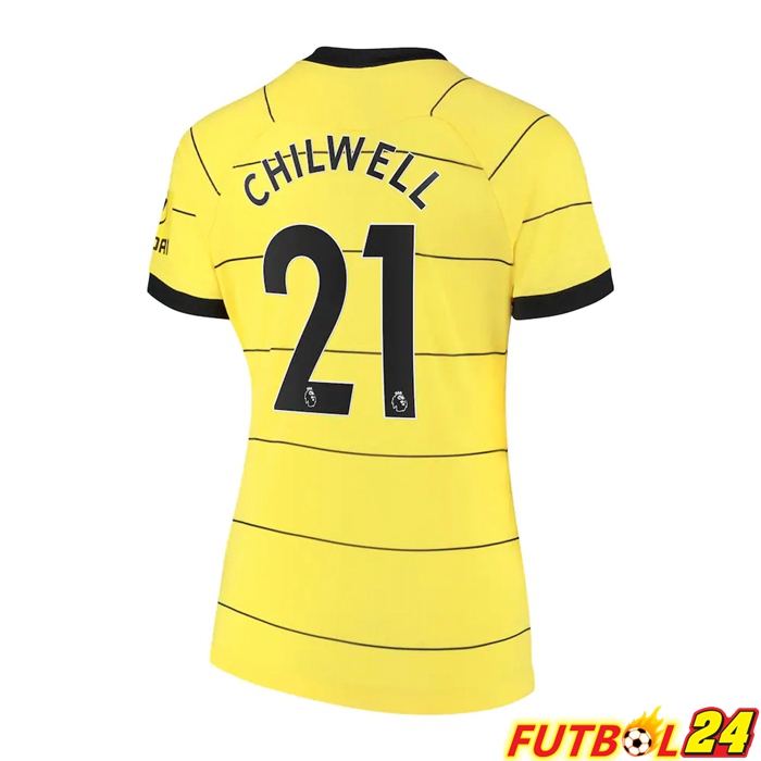 Camiseta Chelsea (CHILWELL 21) Mujer Alternativo Amarillo 2021/2022