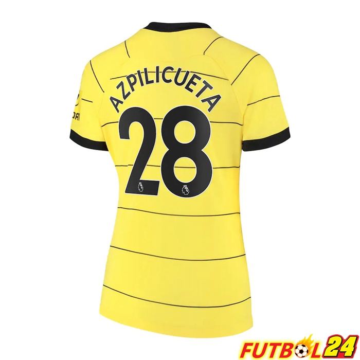 Camiseta Chelsea (AZPILICUETA 28) Mujer Alternativo Amarillo 2021/2022