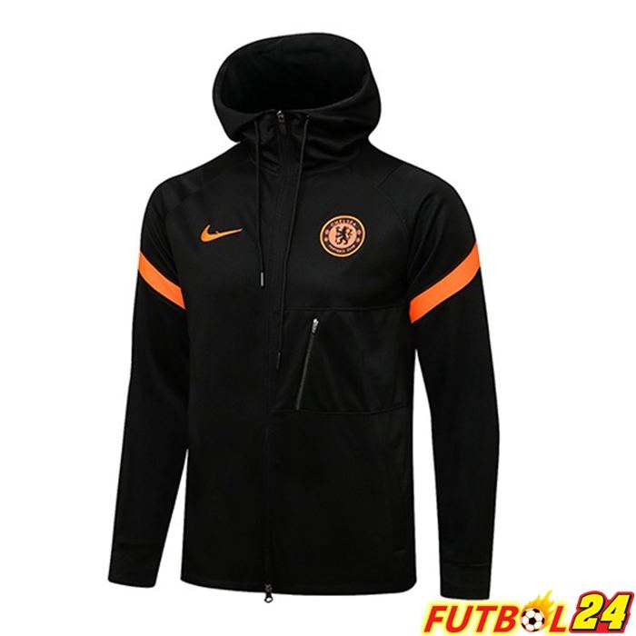 Chaquetas Con Capucha Chelsea Negro 2021/2022