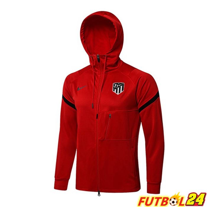 Chaquetas Con Capucha Atletico Madrid Rojo 2021/2022