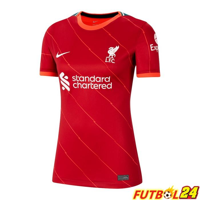Camiseta Futbol Liverpool Mujer Titular Rojo 2021/2022