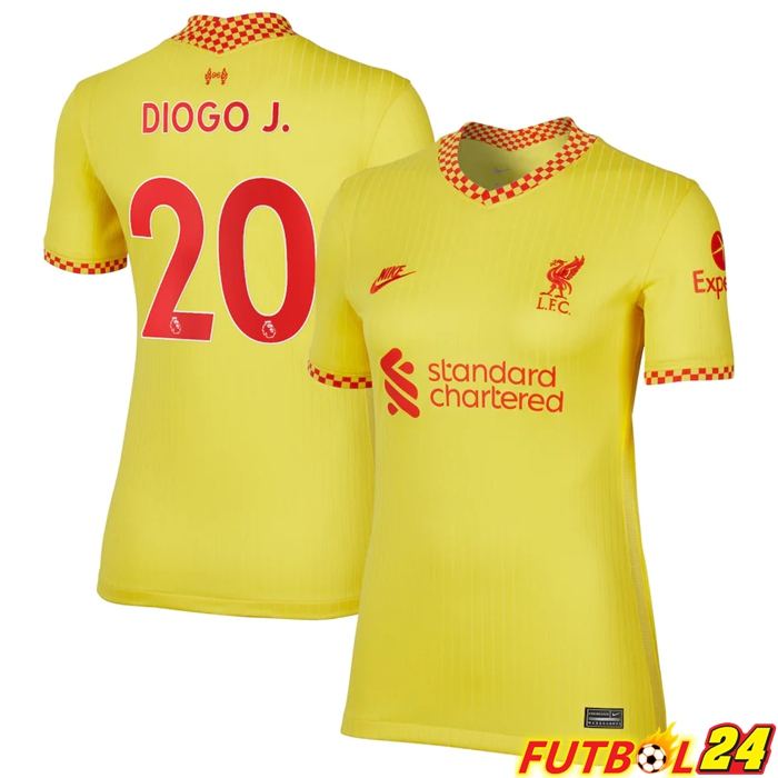 Camiseta Liverpool (DIOGO J. 20) Mujer Tercero Amarillo 2021/2022