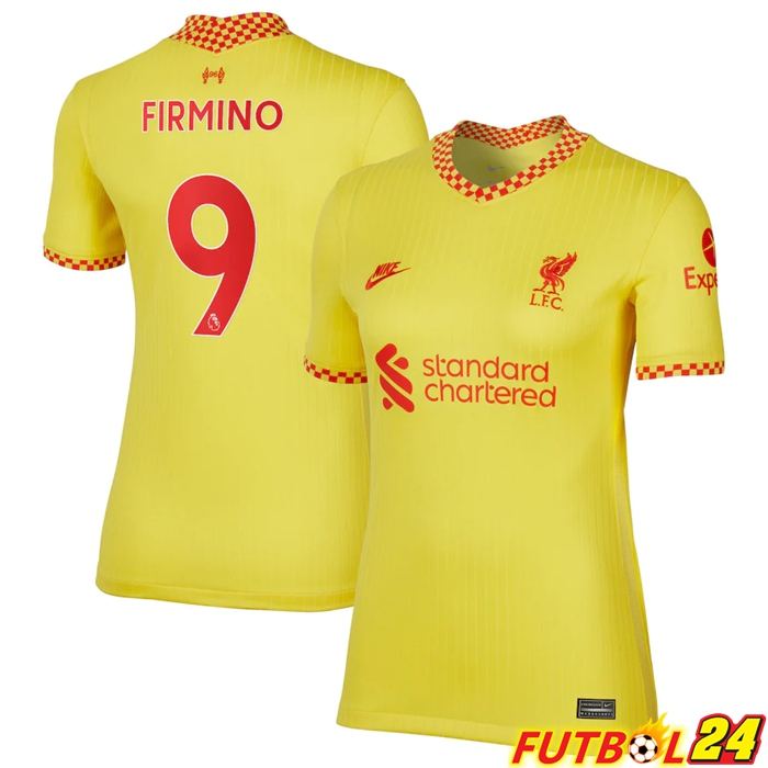 Camiseta Liverpool (FIRMINO 9) Mujer Tercero Amarillo 2021/2022