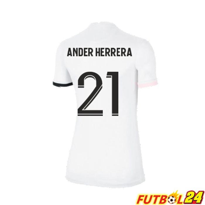 Camiseta PSG（Ander Herrera 21）Mujer Alternativo Blanca 2021/2022