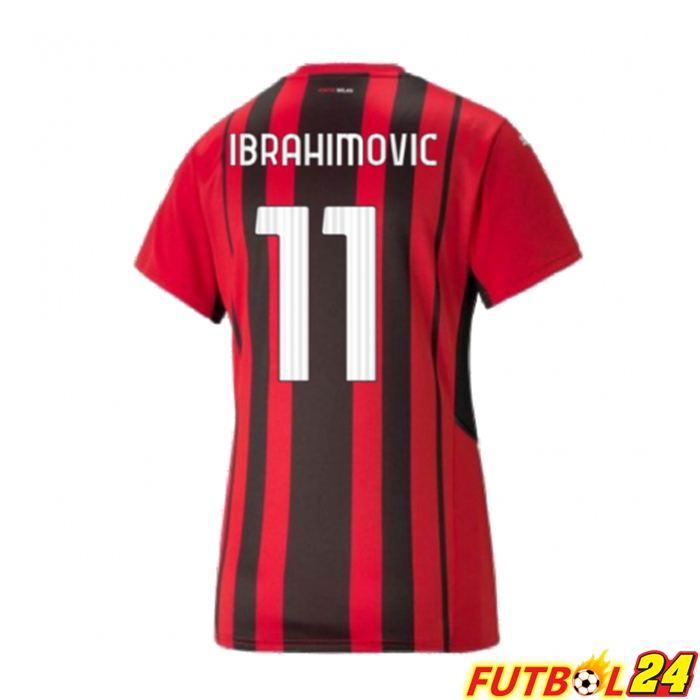 Camiseta AC Milan（IBRAHIMOVIC 11）Mujer Titular Rojo/Negro 2021/2022