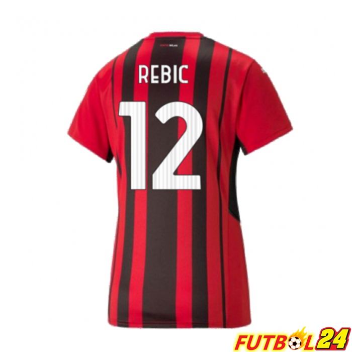 Camiseta AC Milan（A.REBIC 12）Mujer Titular Rojo/Negro 2021/2022