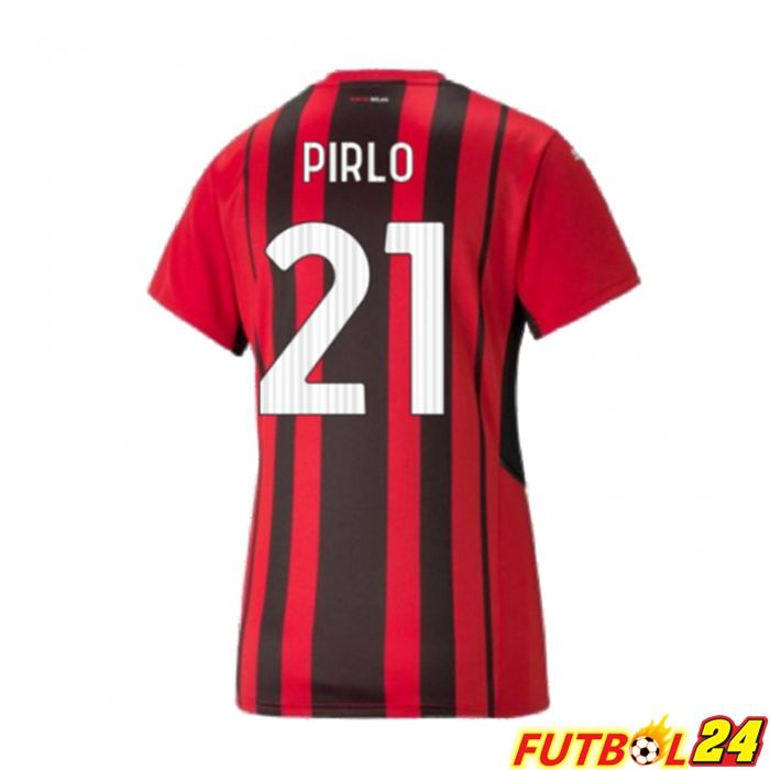 Camiseta AC Milan（PIRLO 21）Mujer Titular Rojo/Negro 2021/2022