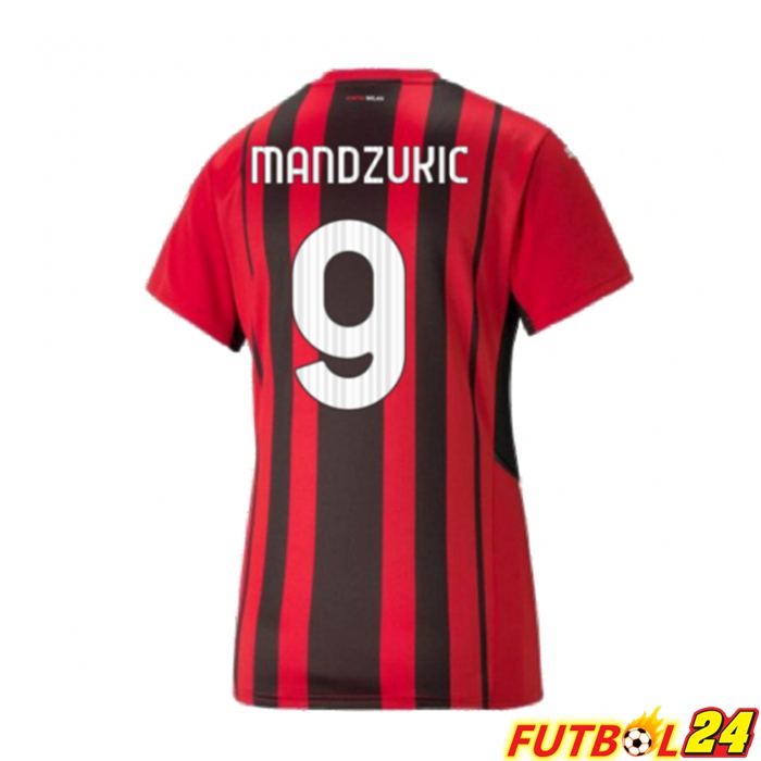 Camiseta AC Milan（GIROUD 9）Mujer Titular Rojo/Negro 2021/2022